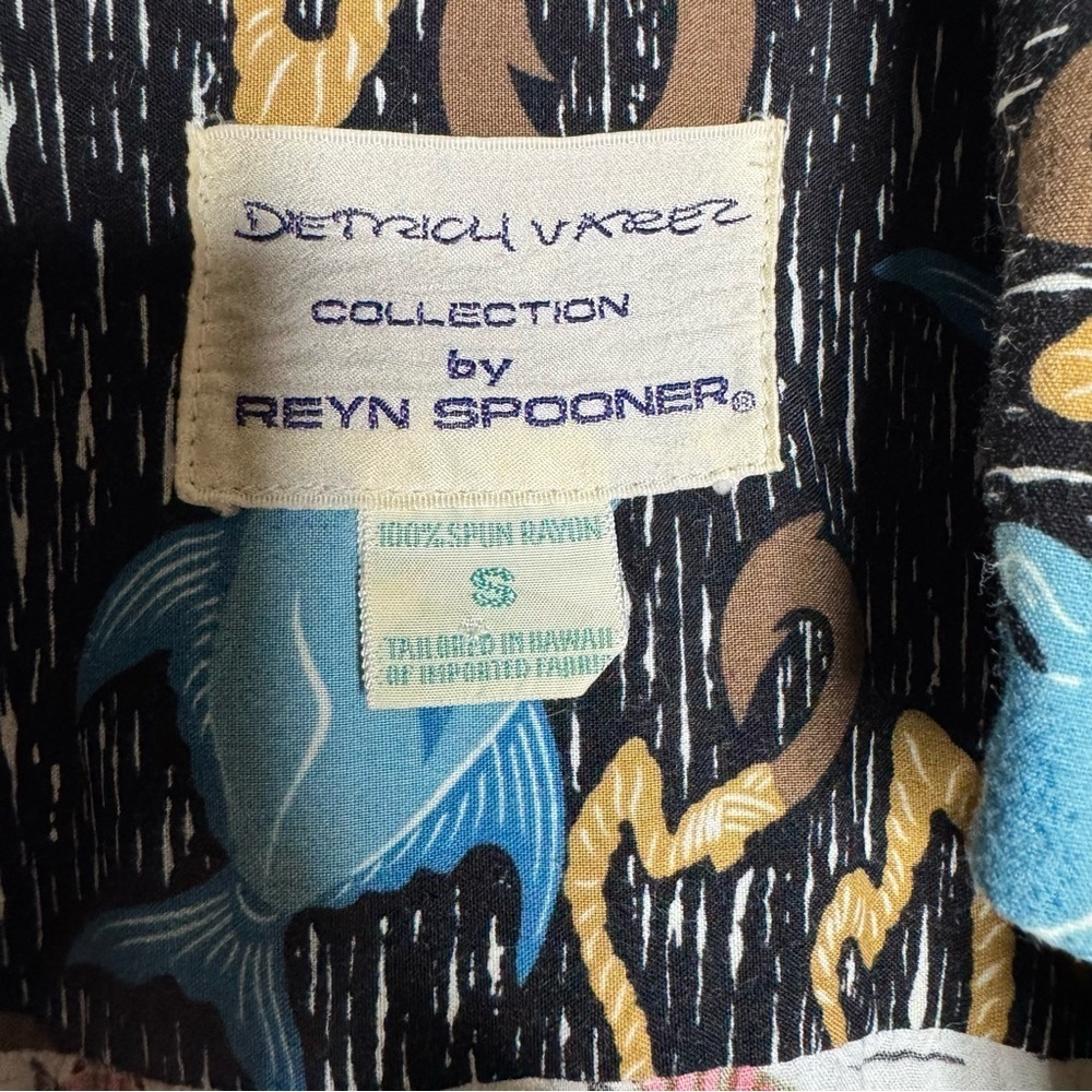 Vintage Rare Reyn Spooner Dietrich Varez Hawaiian Shirt Fish Print Size Small - Picture 6 of 15